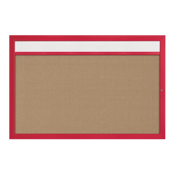 Slim Enclosed Corkboard, 36"x36", Bronze Alum Frame/Forbo
